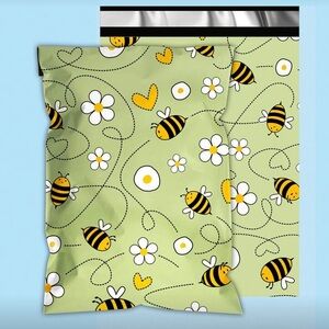 Set of 20 10x13 Bee Print Poly Mailers Waterproof Self-Seal Shipping Envelopes
